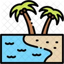 Beach Sea Palm Tree Icon