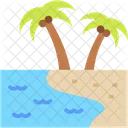 Beach Sea Palm Tree Icon