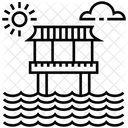 Relaxing Beach Beach Area Beach View Icon