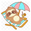 Beach Umbrella Orange Juce Icon