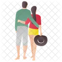 Beach Couple Honeymoon Picnic Icon