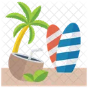Beach Vacation Tropical Area Icon