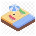 Sunbath Sun Tanning Beach Bed Icon
