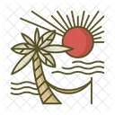 Beach Palm Sun Hammock Icon
