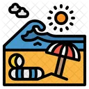 Beach Island Sun Icon