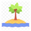 Beach Island Landscape Icon