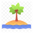 Beach Island Landscape Icon