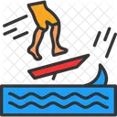 Beach Ocean Skimboarding Icon