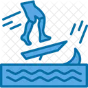 Beach Ocean Skimboarding Icon