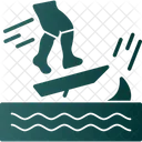 Beach Ocean Skimboarding Icon