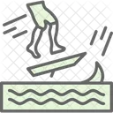 Beach Ocean Skimboarding Icon