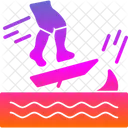 Beach Ocean Skimboarding Icon