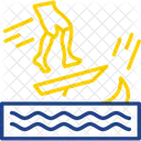 Beach Ocean Skimboarding Icon