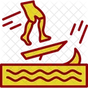 Beach Ocean Skimboarding Icon