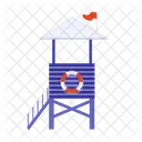 Beach Lifeguard Observation Icon