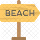 Beach Signboard Signpost Icon