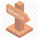 해변 이정표 해변 가이드 이정표 아이콘