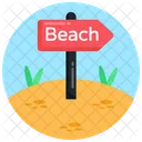 Beach Board Beach Direction Beach Signpost Icône