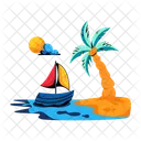Beach Tree Beach View Beach Scenery Icon