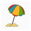 Beach Umbrella Summer Vacation Icon