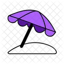 Beach Umbrella Summer Vacation Icon