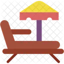 Beach Umbrella Sunbathing Vacation Icon