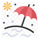 Beach Umbrella Vacation Icon