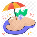Beach Umbrella Ball Icon