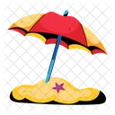 Beach Umbrella Sun Protection Sun Umbrella Icon