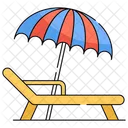 Beach Umbrella Sunbed Icon