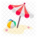 Beach Umbrella Sunshade Parasol Icon