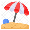 Beach Umbrella Ball Icon