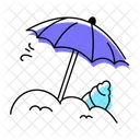 Beach Umbrella Sunshade Beach Shade Icon