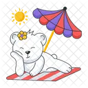 Beach Umbrella Bear Umbrella Beach Shade Icon