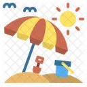 Beachumbrella Summer Vacation Icon