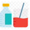Beaker With Bottle Chemical Bottle Glass Beaker Icon