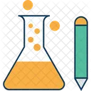 Beaker With Pencil  Icon