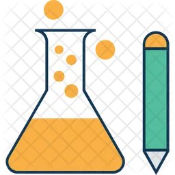 Beaker With Pencil  Icon