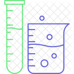 시험관이 담긴 비커  아이콘