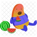 Bean Eating Watermelon  Icon