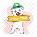 Show Time Bear Banner Bear Board Icon