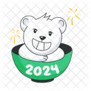 Cute Bear Bear Bowl Year 2024 Icon