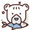Bear Eat Fish Icon