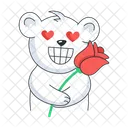 Bear Flower Bear Proposing Romantic Bear Icon