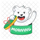 Good Morning Bear Gift Happy Bear Icon