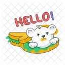 Hello Bear Sandwich Eating Sandwich Icon