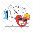 Taking Selfie Bear Selfie Romantic Selfie 아이콘