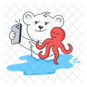 Bear Selfie Beach Selfie Sea Creature Icon