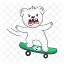 Bear Riding Bear Skateboarding Bear Skating Icon