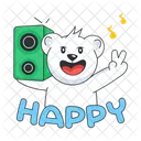 Bear Speaker Happy Bear Bear Music Icon